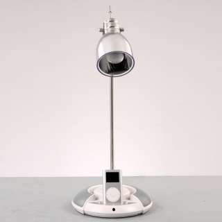   White Desk Table Lamp with iPod/ Dock and Speaker Player  