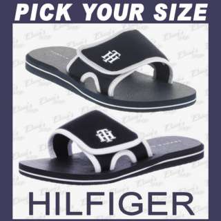 HILFIGER MEN Flip flop Slide Blue Sandals PICK SIZE New  