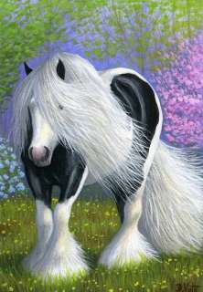 Gypsy horse spring limited edition aceo print art  