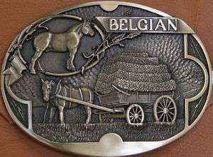 BELGIAN DRAFT HORSE PHOTO ALBUM AWARD DESIGN BUCKLE  