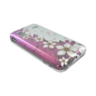 White Flower Pink Silver Hard Plastic Case For Samsung Captivate Glide 