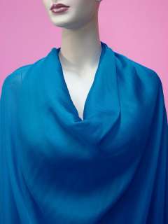 100% Pure Silk Chiffon Fabric Soft Beauty Blue Yardage  