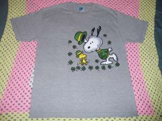 Peanuts Snoopy Woodstock Erin Go Beagle L Irish T Shirt  