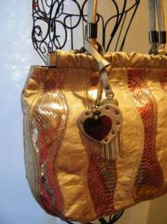 BEBE bag purse handbag SATCHEL pocketbook HOBO SILVER 181358 WAVE 