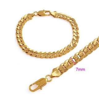 18K Yellow Gold Filled Mens Bracelet Curb Chain 8.6 GF Jewelry Free 