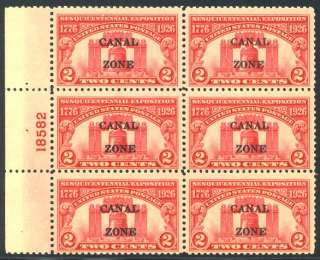 CANAL ZONE #96 LH PLATE Block   2c Liberty Bell  