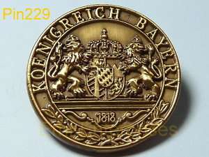 PIN Königreich Bayern Wappen mit Löwen Kupfer 229 Neu  