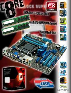 AMD Bulldozer FX 8120 8 Core CPU  MOTHERBOARD BUNDLE  8GB MEMORY 