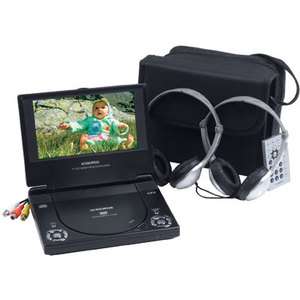 Audiovox D1788PK 7 Slim Line Portable DVD Player w/ Case and 