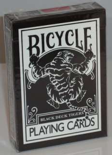Bicycle Black Tiger Deck by Ellusionist, white pips  