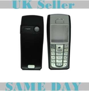   Fascia Cover Case for Nokia 6230i Black Color With Silver Keypad