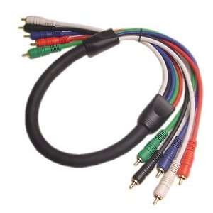  Shielded RGB Video Cable 5 RCA Males 6ft Electronics