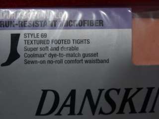DANSKIN Textured FOOTED Tights Sz C Run Resistant SOFT  