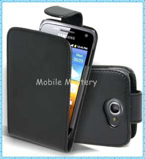 BLACK FLIP CASE POUCH PU LEATHER COVER FOR SAMSUNG GT I8150 GALAXY W 