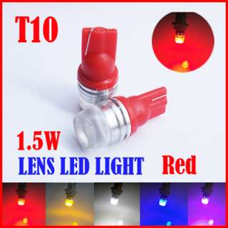 2PCS T10 168 194 W5W 1.5W Car Lens LED Lights Bulb RED  