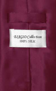 BIAGIO SILK EGGPLANT PURPLE NeckTie & Handkerchief Tie  