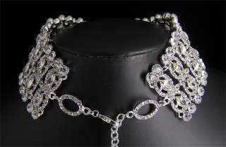 Luxury clear crystal wedding bridal party necklace Choker S357  