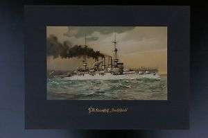 Deutschland, Kriegsschiffe,Chromolithographie,1900  