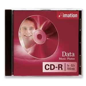  IMATION Disc, CD R 80 min, branded, jewel, 700MB, 52X 