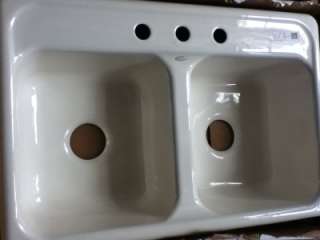Kohler K 5817 3 96 Delafield Cast Iron Kitchen Sink with Defect  