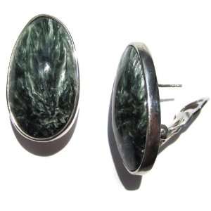  Seraphinite and Sterling Silver Nice Clip on Earrings Ian 
