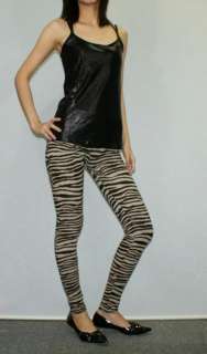 Brown zebra print leggings tights pants rock pt351 M  