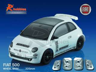 10 Fiat 500 PC Transparent RC On Road Car Body Shell  