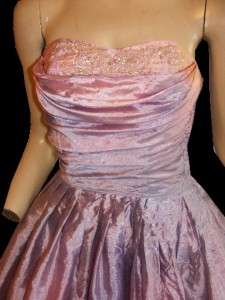   40s 50s Lavender Prom Party Dress Strapless Sequined TLC XS 24W  