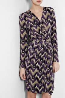 Ikat Print Long Sleeve Wrap Dress by MICHAEL Michael Kors