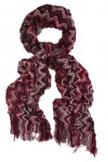Pink and Red Webbed Zig Zag Long Scarf by Missoni   Multicoloured 
