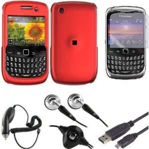  Red Protector Case Accessory Bundle (5in1) for BlackBerry 