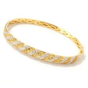    14K Gold Yellow Sapphire & Diamond Bangle Bracelet Jewelry