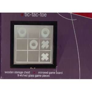    Tic tac  toe Mirrored Game Board Etched Pieces Toys & Games