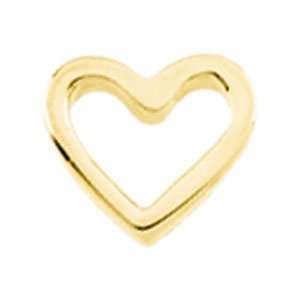   Gold 07.00X06.00 Mm Heart Shaped Chain Slide Jewelry 