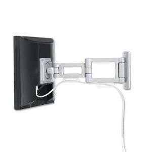   Articulating Dual Arm for Small Flat Panel Monitor, Aluminum, Silver