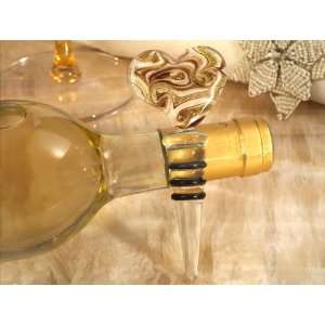  Murano art deco heart stopper gold and white color glass 