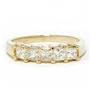    1.00CT Princess Cut Diamond Anniversary 14K Gold Ring Jewelry