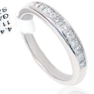   Princess Cut Channel Set Diamond Wedding Anniversary Ring Whtie Gold 8