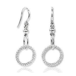  14k White Gold Fashionable Diamond Drop Earrings Jewelry