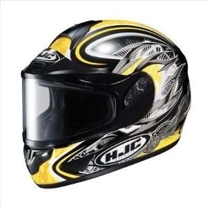 NEW HJC SNOW CL 16 HELLION HELMET WITH DUAL LENS, BLACK/YELLOW/SILVER 