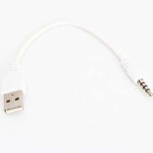  USB Male to 3.5mm Stereo Headphone Jack Cable White 