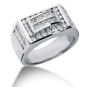  2.75 Ct Men Diamond Ring Wedding Band Princess Cut Channel 