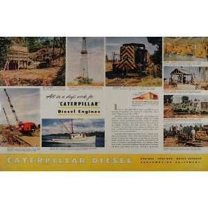   Caterpillar Tractor Diesel Engines   Original Print Ad