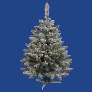  3 Pre Lit Flocked Sugar Pine Artificial Christmas Tree 