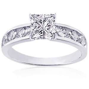 30 Ct Princess Cut Diamond Engagement Ring 14K VS1 GIA COLOR E CUT 