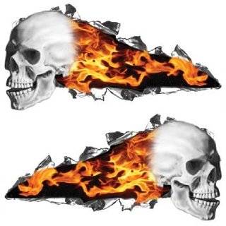   Reflective Inferno Orange Motorcycle Gas Tank Flame Decals Automotive