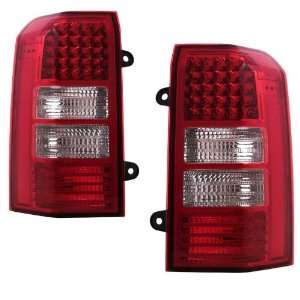  2007 2008 Jeep Patriot KS LED Red/Clear Tail Lights 