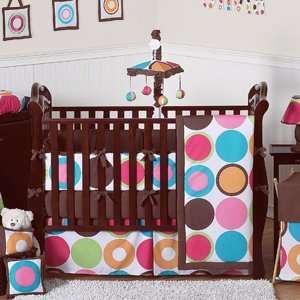  Deco Dot Modern Baby Girls Bedding   9 pc Crib Set Baby