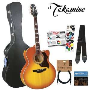  Takamine G Series EG523CDX HB Jumbo Cutaway 6 String 