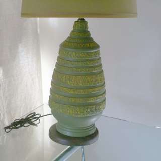 1950s Plasto Ceramic Table Lamp with Shade  